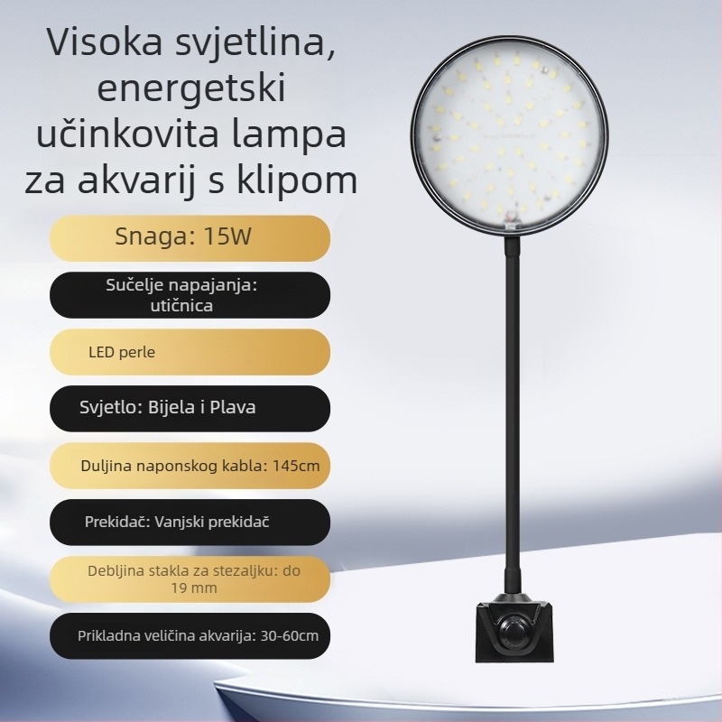 Naichong USB LED Rasvjeta za Akvarij s Klipom – za Vodene Biljke, Energetski Učinkovito LED Osvjetljenje