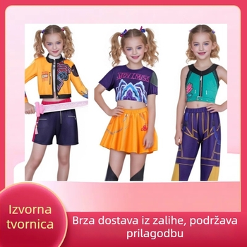 Cosplay kostim Demon-Huntress djevojačke skupine inspiriran Lumineom - K-POP lik, Milk Silk tkanina s 80–90% poliester, korejski stil za igru i anime ulogu