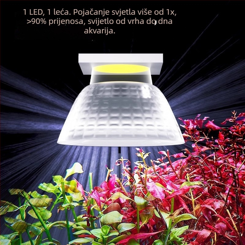 LED klips svjetlo za akvarij s punim spektrom za vodene biljke – Yee, 11.4/15.2W
