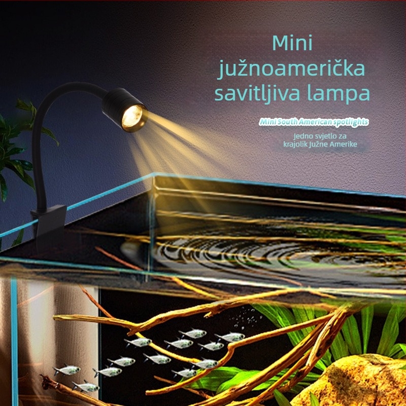 Quanlong klipsko svjetlo za akvarij – metalno kućište, LED rasvjeta, 3W, težina 1 kg