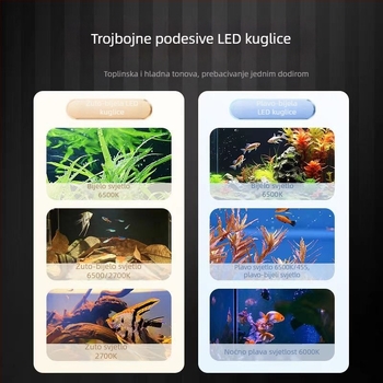 LED osvjetljenje za akvarij – stolni reflektor s bazom, za vodene biljke i mahovinu, marka Yikoda