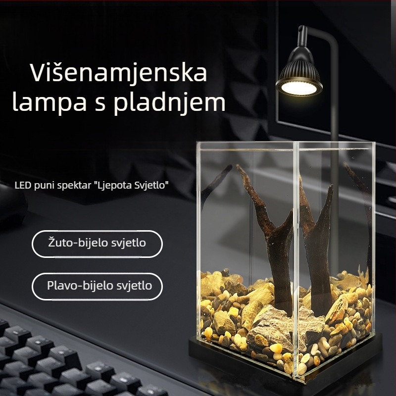 LED osvjetljenje za akvarij – stolni reflektor s bazom, za vodene biljke i mahovinu, marka Yikoda