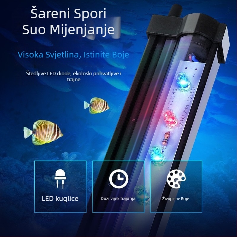 LED svjetlo za balončiće u akvariju s daljinskim upravljačem, potopno, dekorativno, snaga 1–6W, masa 100 g
