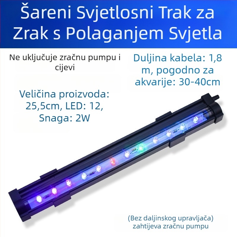 LED svjetlo za balončiće u akvariju s daljinskim upravljačem, potopno, dekorativno, snaga 1–6W, masa 100 g