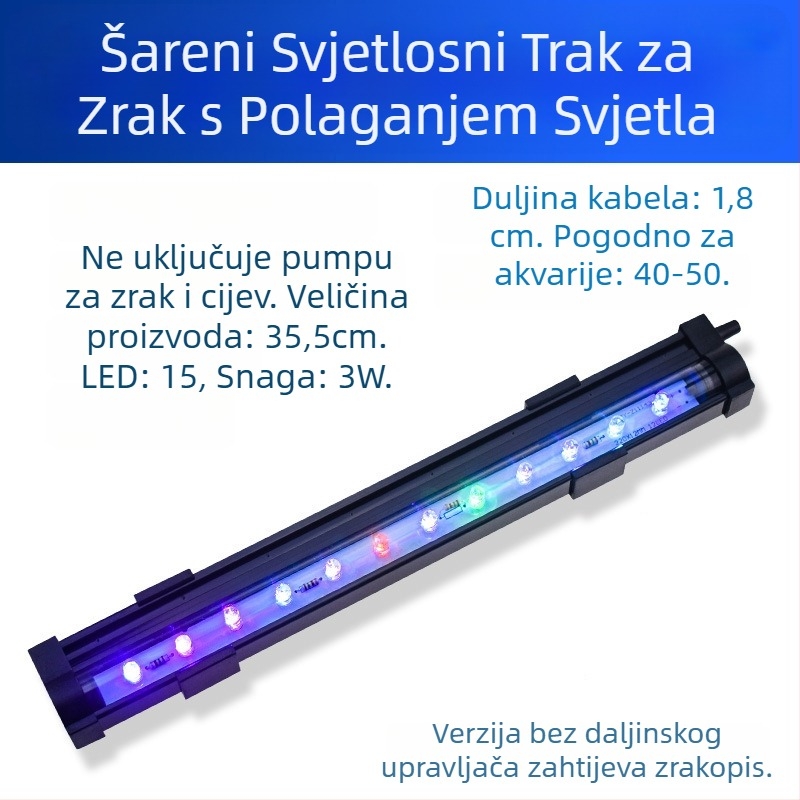LED svjetlo za balončiće u akvariju s daljinskim upravljačem, potopno, dekorativno, snaga 1–6W, masa 100 g