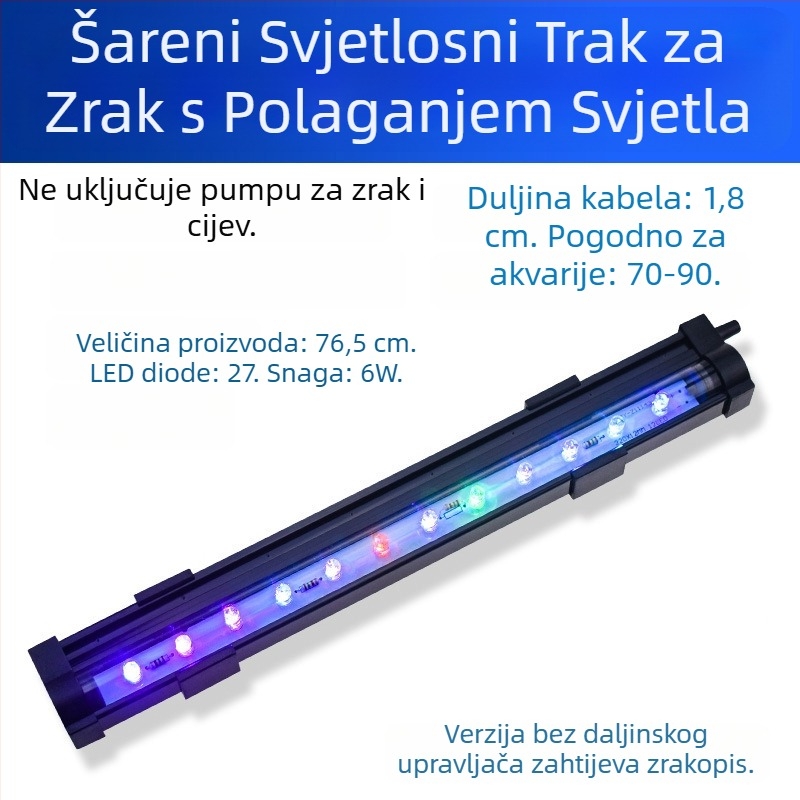 LED svjetlo za balončiće u akvariju s daljinskim upravljačem, potopno, dekorativno, snaga 1–6W, masa 100 g