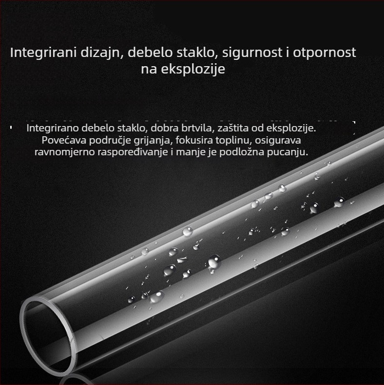 Chuangxing staklena grijaća šipka za akvarij – automatsko održavanje konstantne temperature, otpornost na eksploziju, 50–300W, 100 g