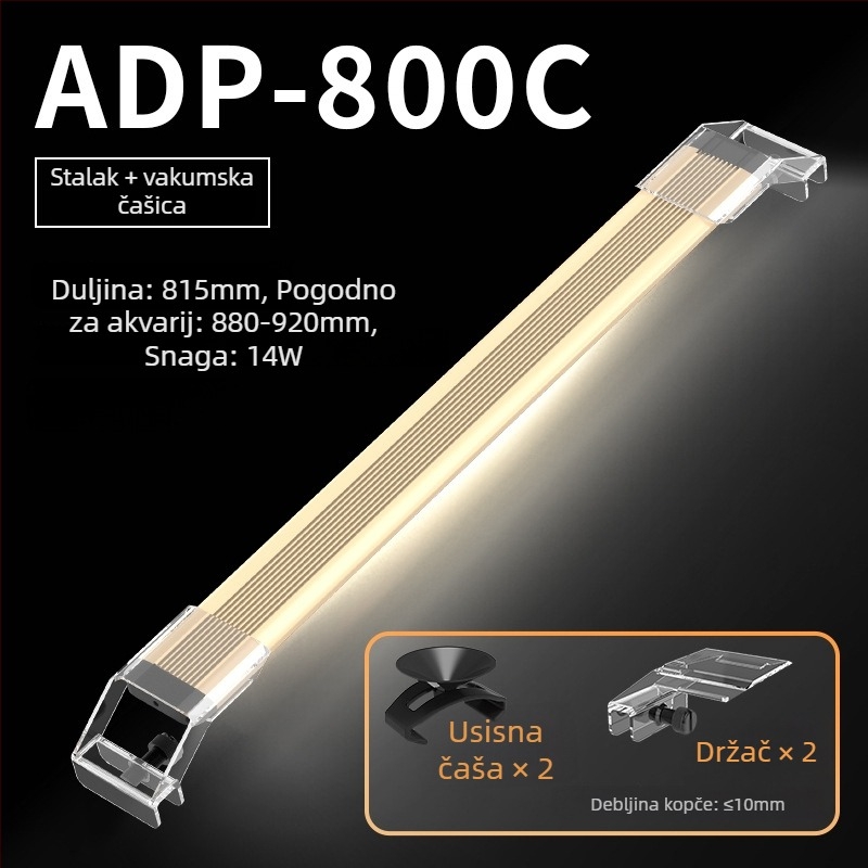 LED svjetlo za akvarij za vodne biljke, kućište od aluminijske legure, podesiva svjetlost, model LDP, 0.5 kg