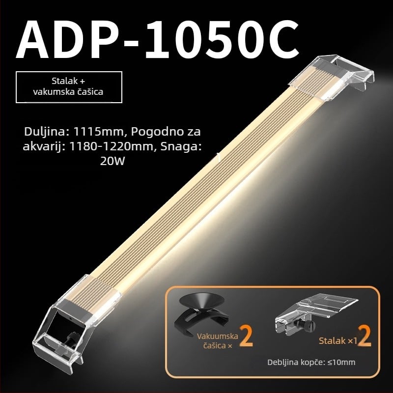 LED svjetlo za akvarij za vodne biljke, kućište od aluminijske legure, podesiva svjetlost, model LDP, 0.5 kg
