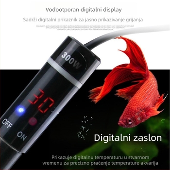 Nerđajući čelični grijač za akvarij, otporan na eksplozije, automatska kontrola temperature, 200W/300W, mini grijač za akvarij s kornjačama