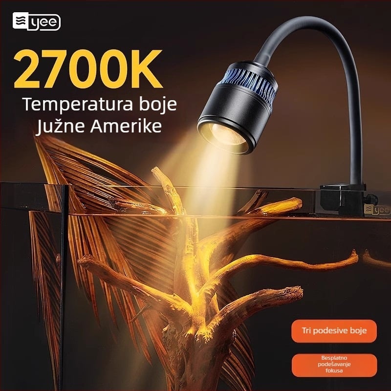 LED klip lamp za akvarij s podesivim fokusom (Brend: yee; Snaga: 3W-50W; Težina: 600g; Materijal: PC otporan na plamen; Funkcija: Osvjetljenje)