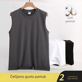 Japanski stil sportska bezrukavna vesta od 100% pamuka, 240 g, slobodan kroj, za muškarce, ljeto