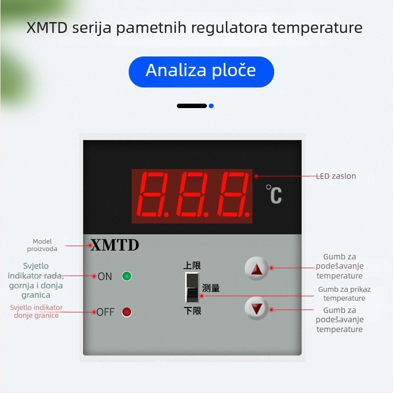 Dvostruki digitalni regulator temperature s prikazom (XMTD2201/2202; fiksna ugradnja; 220V)