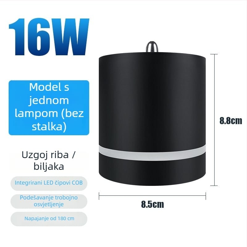 LED klips lampica za akvarij za uzgojni tank, aluminijski spoj, 16W, osvjetljenje za rast, brenda Yikeda