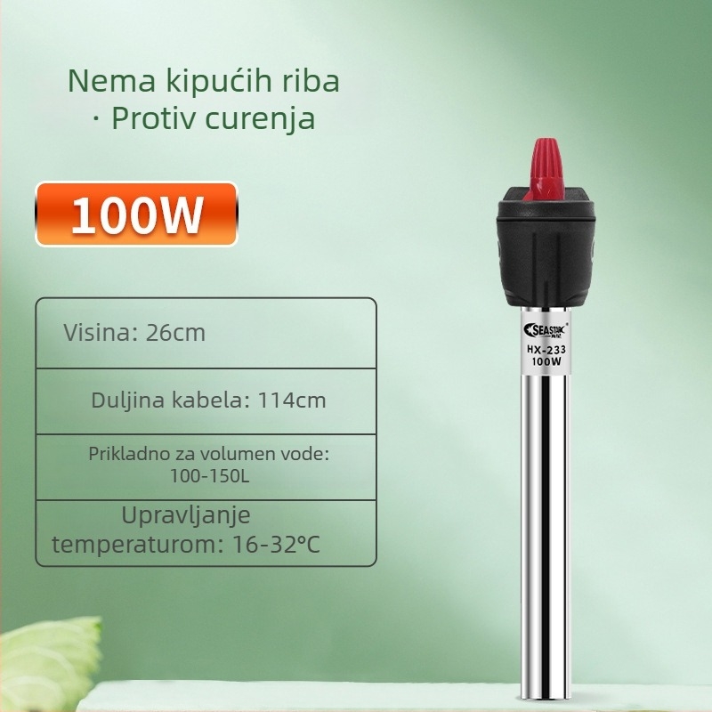 Nerđajući čelični grijač za akvarij s automatskom regulacijom temperature, otporan na eksplozije i energetski učinkovit