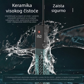 Keramička grijaća šipka za akvarij s promjenjivom frekvencijom, automatska kontrola temperature, precizna regulacija temperature; snaga 50–500W, težina 428 g, model sz2025071503