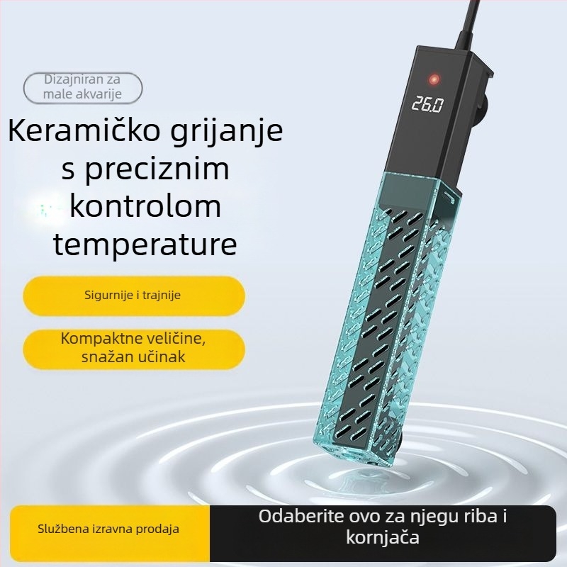 Keramička grijaća šipka za akvarij s promjenjivom frekvencijom, automatska kontrola temperature, precizna regulacija temperature; snaga 50–500W, težina 428 g, model sz2025071503