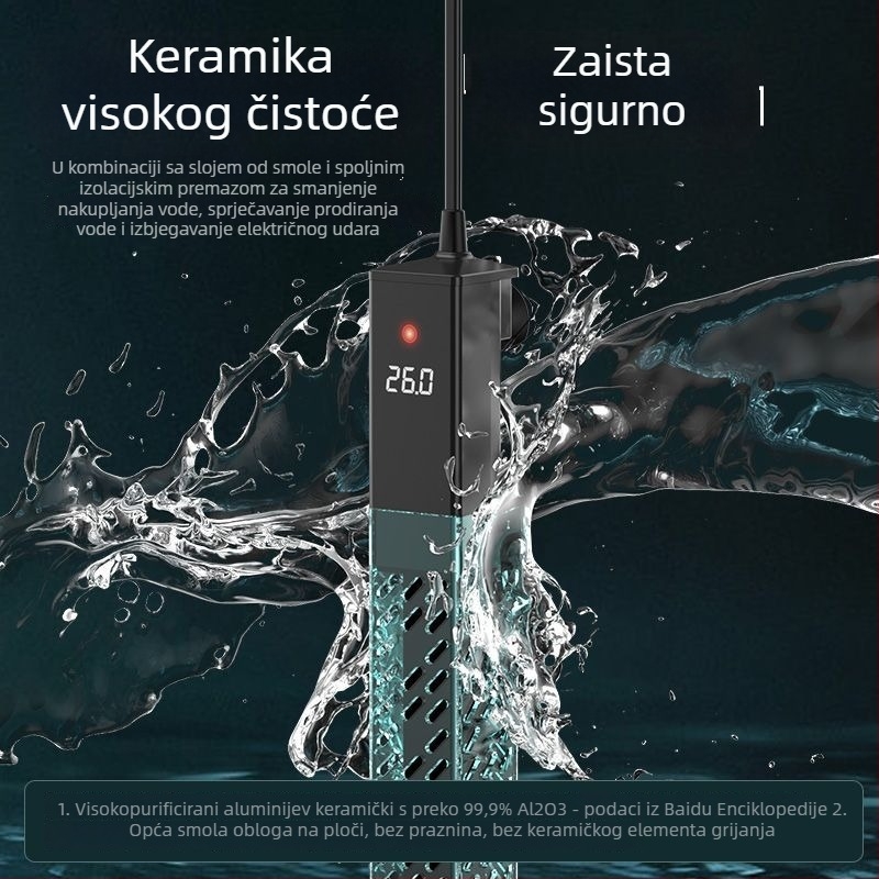 Keramička grijaća šipka za akvarij s promjenjivom frekvencijom, automatska kontrola temperature, precizna regulacija temperature; snaga 50–500W, težina 428 g, model sz2025071503