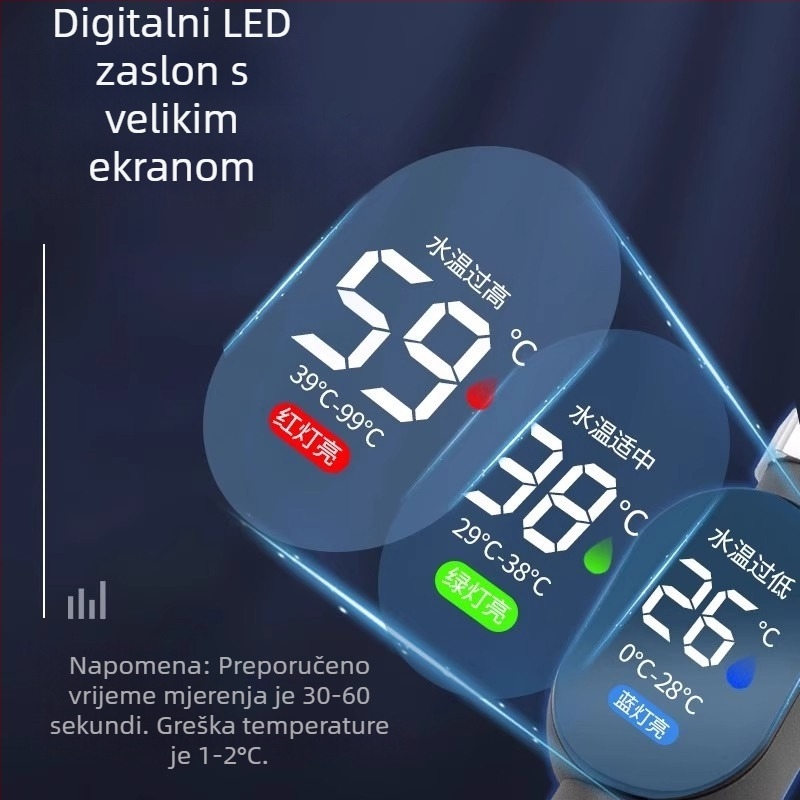 Kupaonski termometar za vodu s LED zaslonom, za kupanje beba i djece (Brand: Lipherton; Raspon temperature: 0–90°C; Prilagodba: Dostupna)