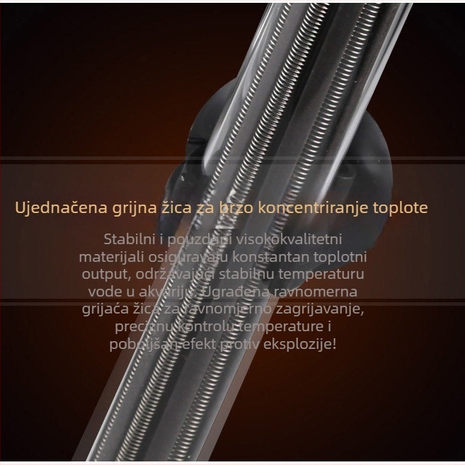 Grijač za akvarij, kvarcna cijev, serija JRB, brend Jialu, snaga 50–500 W