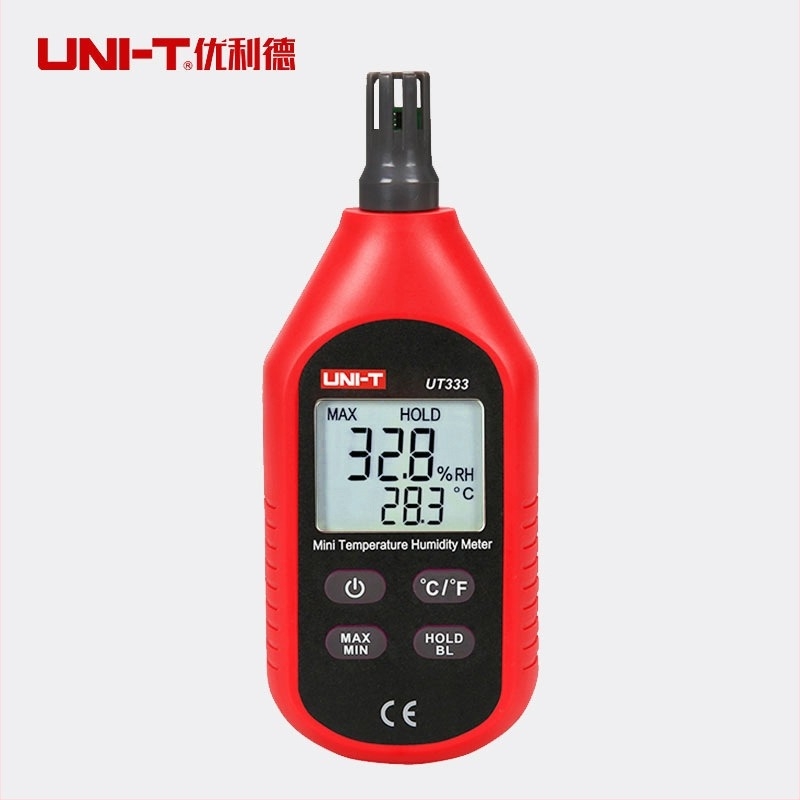 Digitalni mjerač temperature i vlage, industrijske klase, s USB prijenosom i softverom; rezolucija 0.1°C/0.1%RH, točnost temperatura ±1°C, točnost vlage ±5%, napajanje četiri alkalne baterije od 1.5V