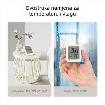 FaSoLa unutarnji higrometar s digitalnim zaslonom — mjeri temperaturu i vlagu, raspon temperature -10°C do +70°C, visoka preciznost, pogodan za dječju sobu