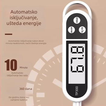 Qiwang kuhinjski termometar — visoka preciznost, tip sonda, za vodu, mlijeko i ulje