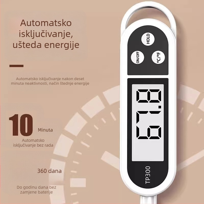 Qiwang kuhinjski termometar — visoka preciznost, tip sonda, za vodu, mlijeko i ulje