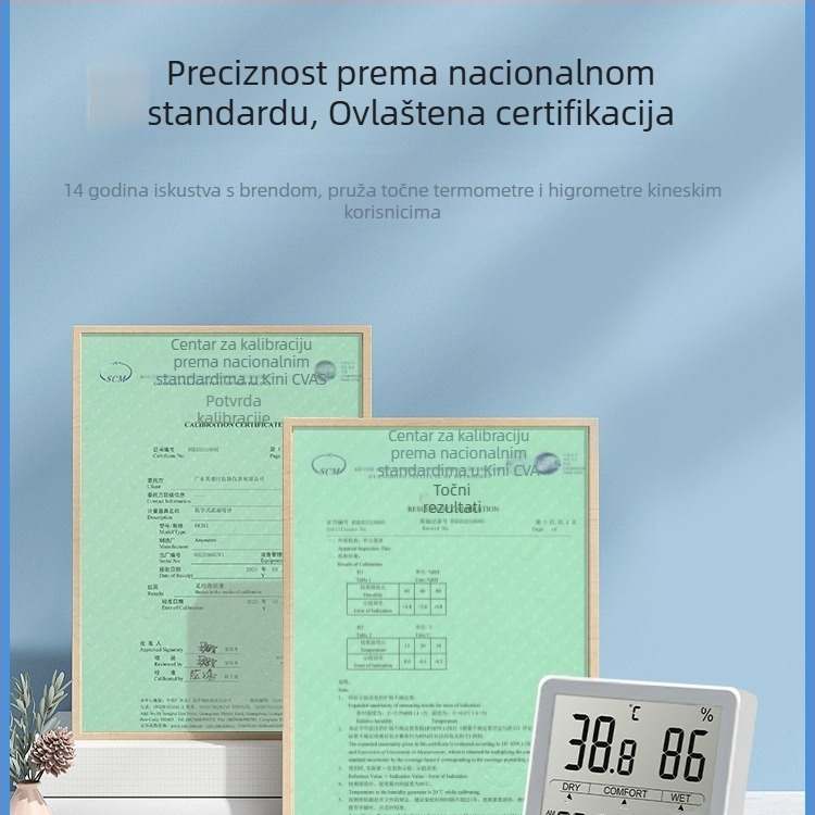 JR311 mjerač temperature i vlage – digitalni zaslon, baterija tipa gumb 1,5V, praćenje kućne okoline
