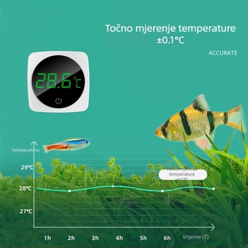 Akvariumski termometar – visoko precizan digitalni senzor temperature vode, ABS + metal
