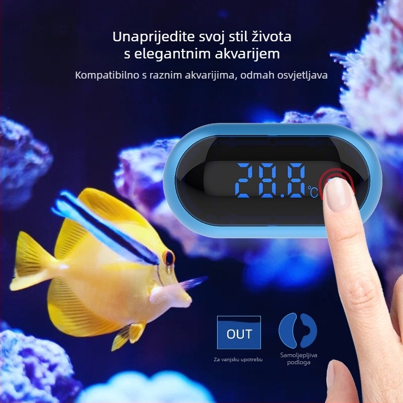 Akvariumski termometar – visoko precizan digitalni senzor temperature vode, ABS + metal