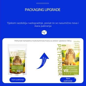 Pinfend suha hrana za zečeve i guinejske svinje – 500 g, opće namjene, karton 100, oznaka proizvoda Pfd52, hrana za kućne ljubimce