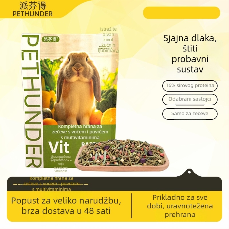 Pinfend suha hrana za zečeve i guinejske svinje – 500 g, opće namjene, karton 100, oznaka proizvoda Pfd52, hrana za kućne ljubimce