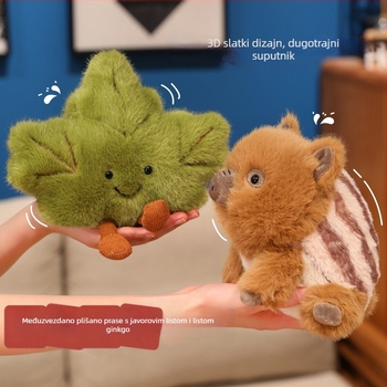 Plišana igračka u obliku lista — javorov list i gingko list, Lefu Rabbit, punilo PP pamuk, super mekan pliš, private label s logom