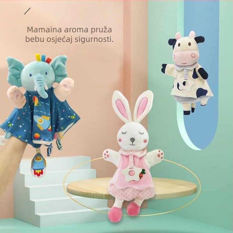 Ručna plišana lutkica s zecom za dojenčad, punilo od down cotton, pliš od spandexa ultra mek, za dob 0–3 godine