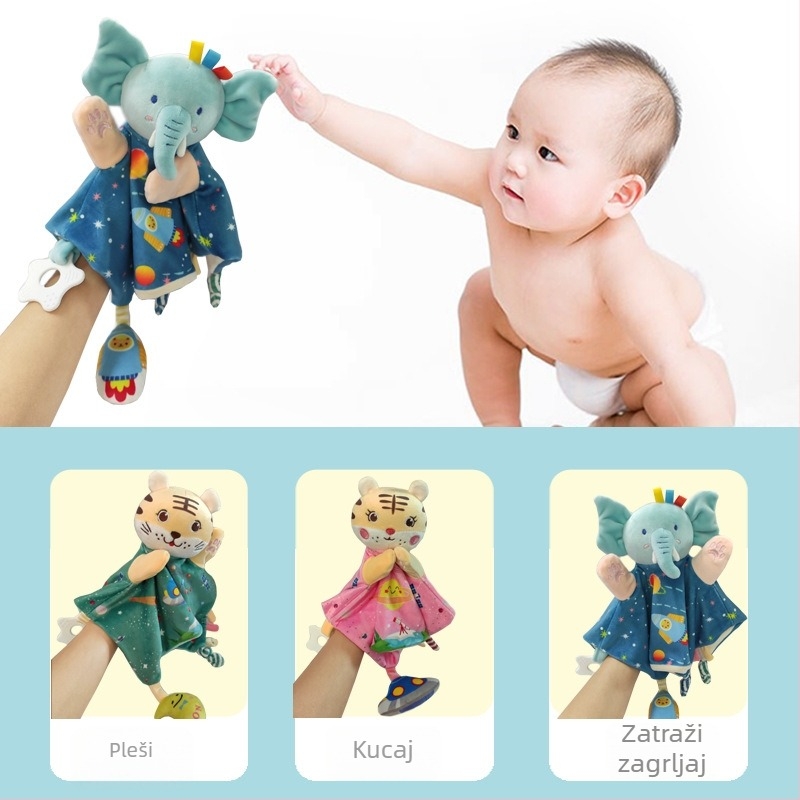 Ručna plišana lutkica s zecom za dojenčad, punilo od down cotton, pliš od spandexa ultra mek, za dob 0–3 godine