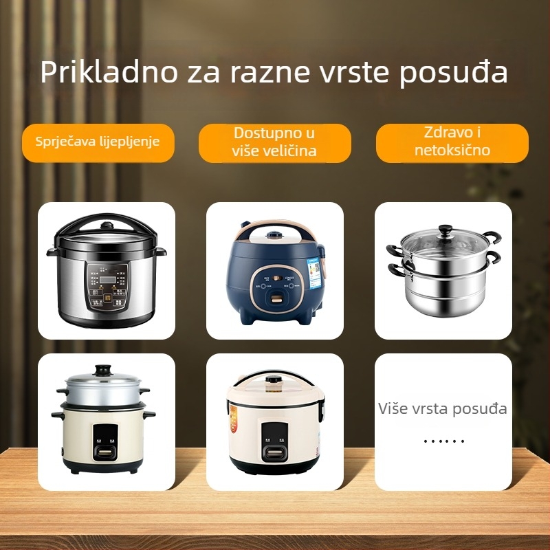 Silikonska podloga za kuhanje riže, protiv izgaranja, okrugla, jednobojna