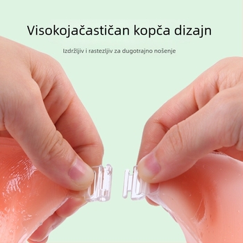 Silikonski grudnjak s debelim 3D košaricama, prednje kopčanje, odvojive naramenice, poklopci za bradavice, Push-Up Bandeau
