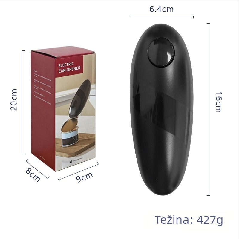 Električni automatski otvarač konzervi – kuhinjski gadget od miješanog materijala; marka Kitchen Season Show; predstavljen 2024.