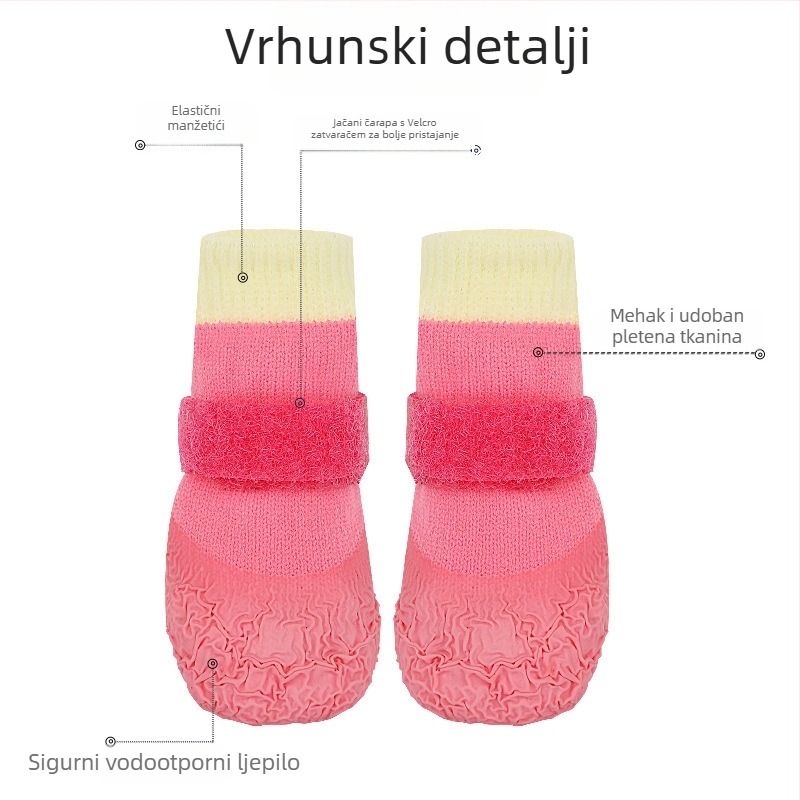 Cipele za pse za sve sezone od gume — vodootporne, protuklizne, otporne na habanje, meki đon.