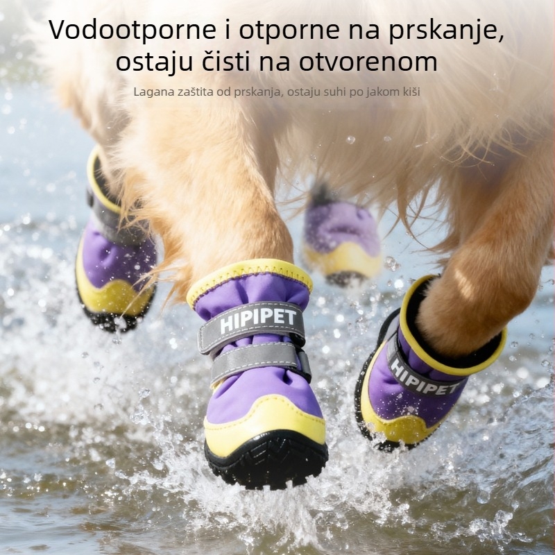 Visoko gornje pseće cipele s prozračnim PU materijalom, tople i otporne na habanje, casual stil