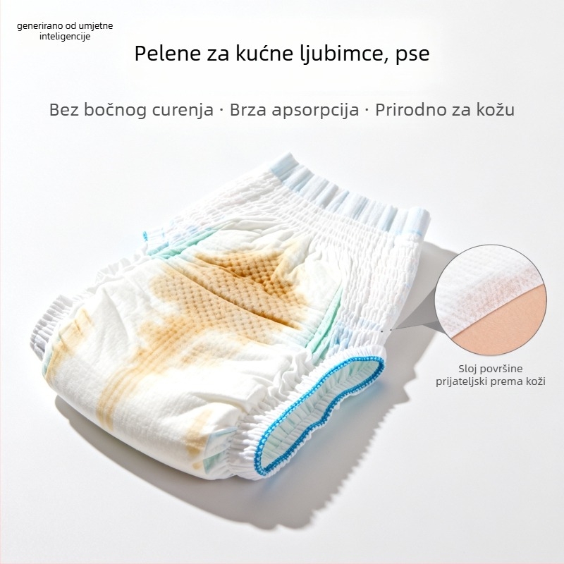 Fiziološke gaćice za štence i manje pse – crtani stil, Cat Rong, Materijal: uvozno vlakno / polimer, Univerzalna primjena, Model 001