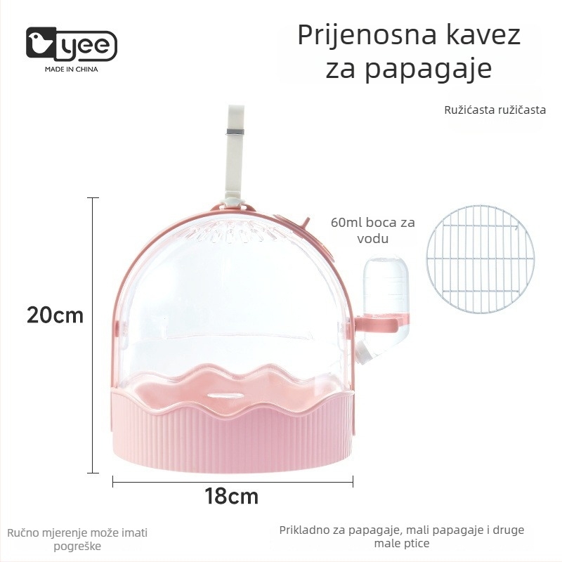 Vanjski prozračni kavez za papige s velikim unutarnjim prostorom – prenosivi ptičji kavez Yee, podrijetlo Šandong