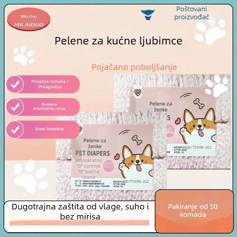 Milado pelene za pse, period pantalone, ne-tkani materijal, karikatura stil, za mužjake pasa