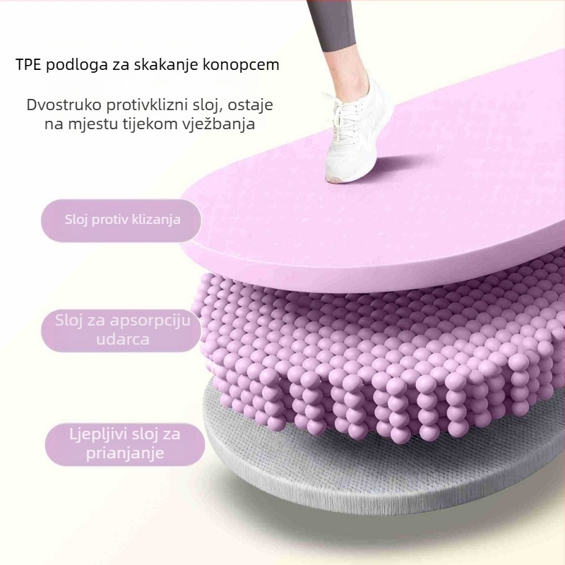 TPE mat za skakanje užetom, debljine 6 mm, ublažava udarce, protuklizna, geometrijski uzorak