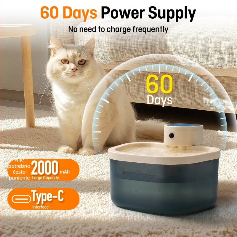 Go far CD01 Automatska posuda za vodu za kućne ljubimce s tekućom vodom, bežični rad bez kabela, odvojivi dizajn, upravljanje putem aplikacije.