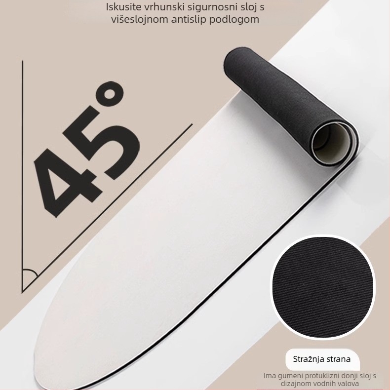 Kupaonska protuklizna prostirka, ovalnog oblika, silicone algae mud, upija vodu, periva, s print dizajnom (zvjezdano nebo, abstraktno, crtani, biljke, životinje)