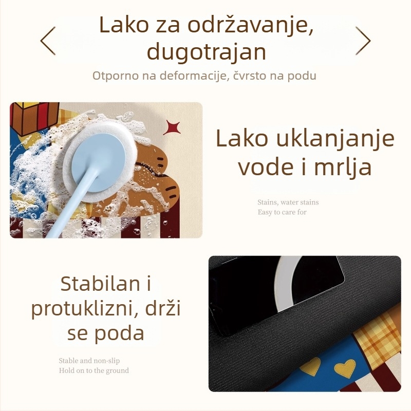 Kupaonski tepih s cartoon dizajnom, Materijal: silikon s algama, brzo sušenje, protuklizno, nepravilan oblik, stil: sladak