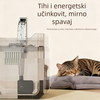 Fontana za vodu za mačke s cirkulacijom, tiha, energetski štedljiva, velika kapaciteta, priključak na struju