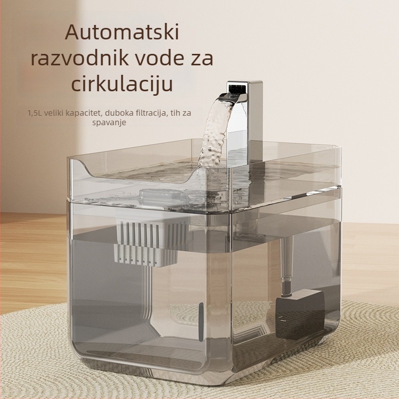 Fontana za vodu za mačke s cirkulacijom, tiha, energetski štedljiva, velika kapaciteta, priključak na struju